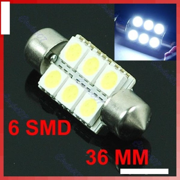 Led bulb C5W FESTOON 6 smd 5050, 36 mm, white color